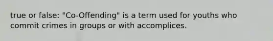 true or false: "Co-Offending" is a term used for youths who commit crimes in groups or with accomplices.