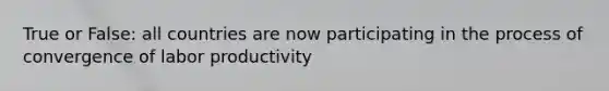 True or False: all countries are now participating in the process of convergence of labor productivity