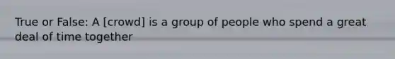 True or False: A [crowd] is a group of people who spend a great deal of time together