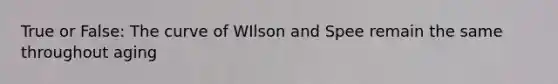 True or False: The curve of WIlson and Spee remain the same throughout aging