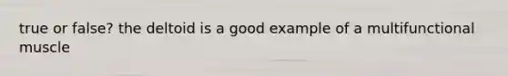 true or false? the deltoid is a good example of a multifunctional muscle