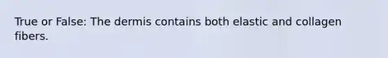 True or False: The dermis contains both elastic and collagen fibers.