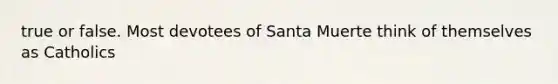 true or false. Most devotees of Santa Muerte think of themselves as Catholics