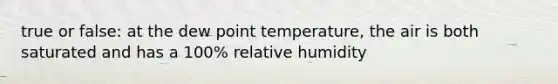 true or false: at the dew point temperature, the air is both saturated and has a 100% relative humidity