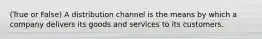 (True or False) A distribution channel is the means by which a company delivers its goods and services to its customers.