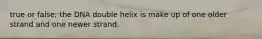 true or false; the DNA double helix is make up of one older strand and one newer strand.