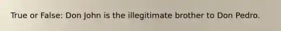 True or False: Don John is the illegitimate brother to Don Pedro.