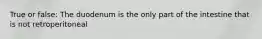 True or false: The duodenum is the only part of the intestine that is not retroperitoneal