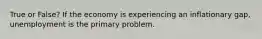 True or False? If the economy is experiencing an inflationary gap, unemployment is the primary problem.