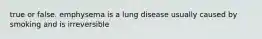 true or false. emphysema is a lung disease usually caused by smoking and is irreversible