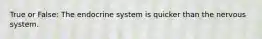 True or False: The endocrine system is quicker than the nervous system.