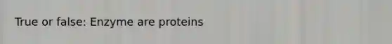 True or false: Enzyme are proteins