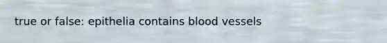 true or false: epithelia contains blood vessels