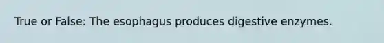 True or False: The esophagus produces digestive enzymes.