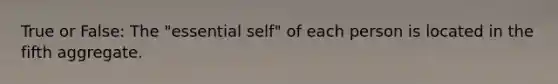 True or False: The "essential self" of each person is located in the fifth aggregate.