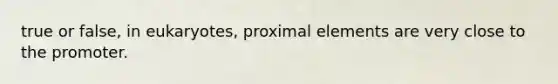 true or false, in eukaryotes, proximal elements are very close to the promoter.