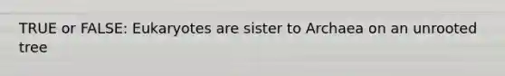 TRUE or FALSE: Eukaryotes are sister to Archaea on an unrooted tree