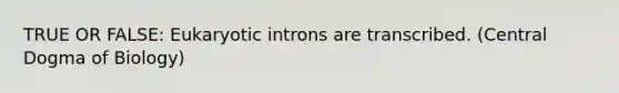 TRUE OR FALSE: Eukaryotic introns are transcribed. (Central Dogma of Biology)