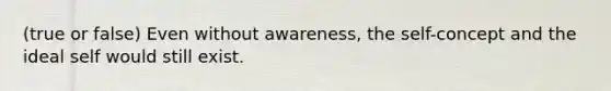 (true or false) Even without awareness, the self-concept and the ideal self would still exist.