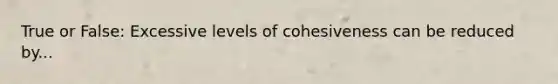 True or False: Excessive levels of cohesiveness can be reduced by...