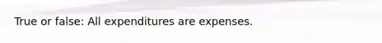 True or false: All expenditures are expenses.