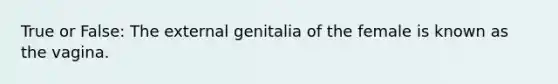 True or False: The external genitalia of the female is known as the vagina.