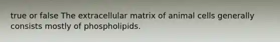 true or false The extracellular matrix of animal cells generally consists mostly of phospholipids.