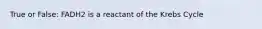 True or False: FADH2 is a reactant of the Krebs Cycle