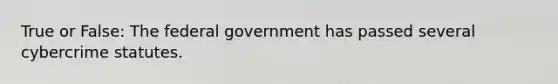 True or False: The federal government has passed several cybercrime statutes.