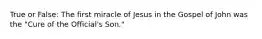 True or False: The first miracle of Jesus in the Gospel of John was the "Cure of the Official's Son."