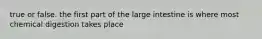 true or false. the first part of the large intestine is where most chemical digestion takes place