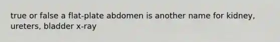 true or false a flat-plate abdomen is another name for kidney, ureters, bladder x-ray