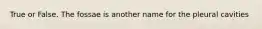 True or False. The fossae is another name for the pleural cavities