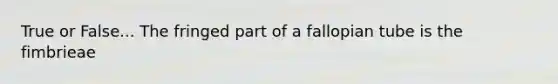 True or False... The fringed part of a fallopian tube is the fimbrieae