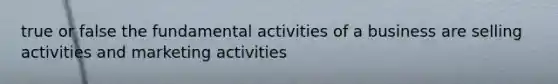 true or false the fundamental activities of a business are selling activities and marketing activities