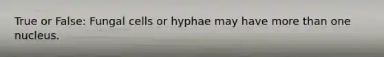 True or False: Fungal cells or hyphae may have more than one nucleus.