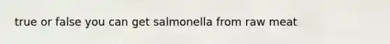 true or false you can get salmonella from raw meat