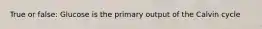 True or false: Glucose is the primary output of the Calvin cycle