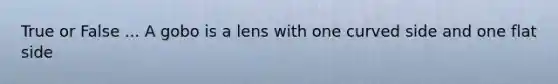 True or False ... A gobo is a lens with one curved side and one flat side