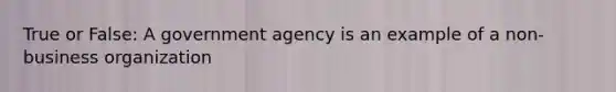 True or False: A government agency is an example of a non-business organization