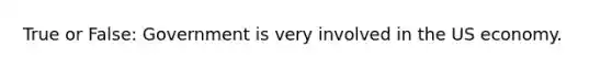 True or False: Government is very involved in the US economy.