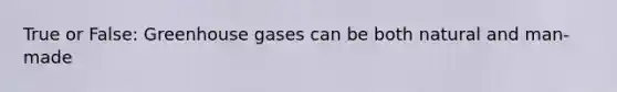 True or False: Greenhouse gases can be both natural and man-made