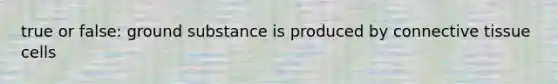 true or false: ground substance is produced by connective tissue cells