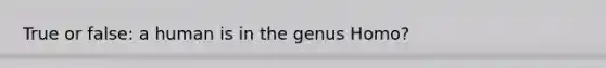 True or false: a human is in the genus Homo?