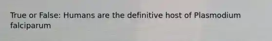 True or False: Humans are the definitive host of Plasmodium falciparum