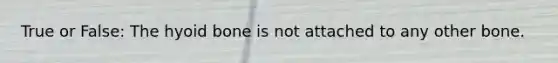 True or False: The hyoid bone is not attached to any other bone.