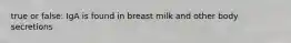 true or false: IgA is found in breast milk and other body secretions