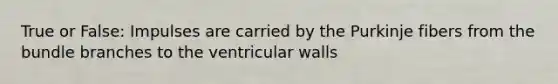 True or False: Impulses are carried by the Purkinje fibers from the bundle branches to the ventricular walls