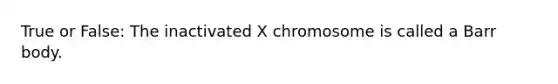 True or False: The inactivated X chromosome is called a Barr body.