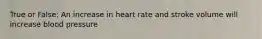 True or False: An increase in heart rate and stroke volume will increase blood pressure